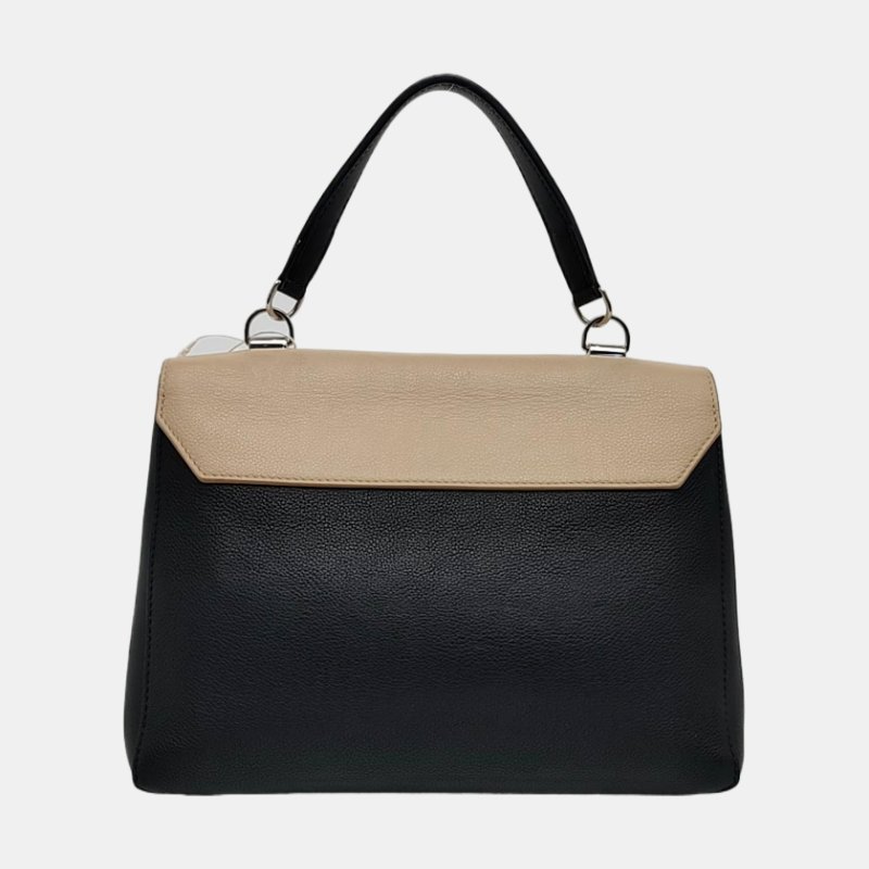 LOUIS VUITTON LOCKME 拼色牛皮單肩包手提包 銀色五金 可拆卸肩帶-4