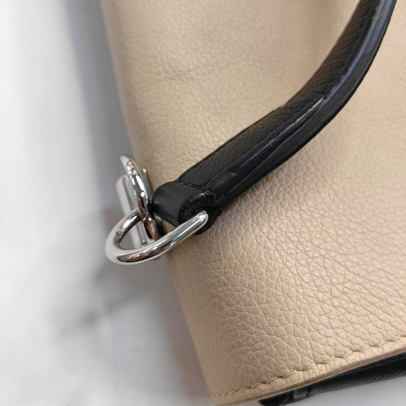 LOUIS VUITTON LOCKME 拼色牛皮單肩包手提包 銀色五金 可拆卸肩帶-8