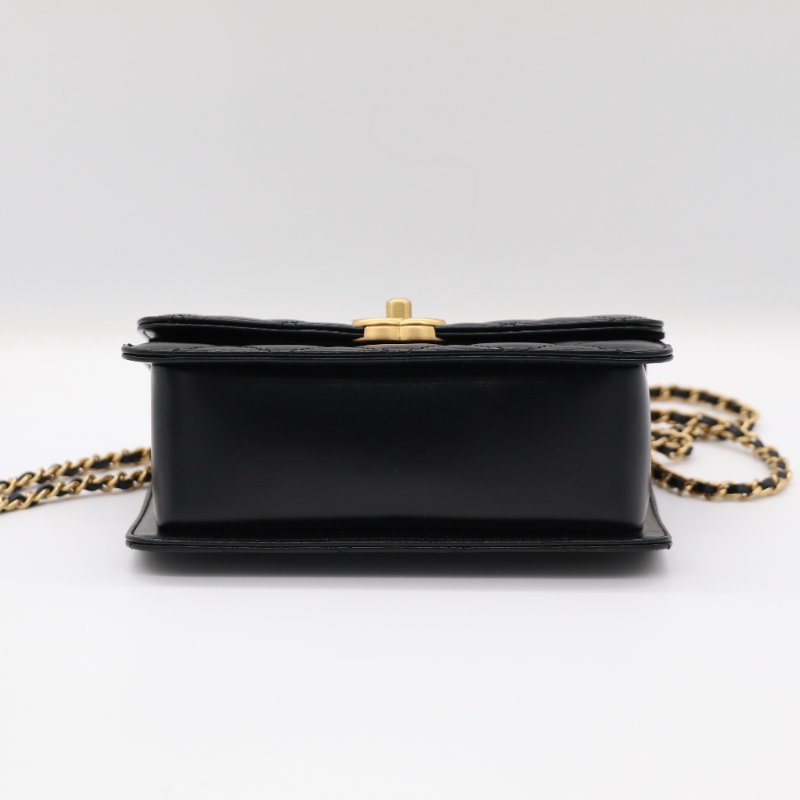 【超級新♥️包裝未拆】Chanel 香奈兒 黑色菱格紋 羊皮 雙金球 經典口蓋包 鏈條包 斜跨包-8