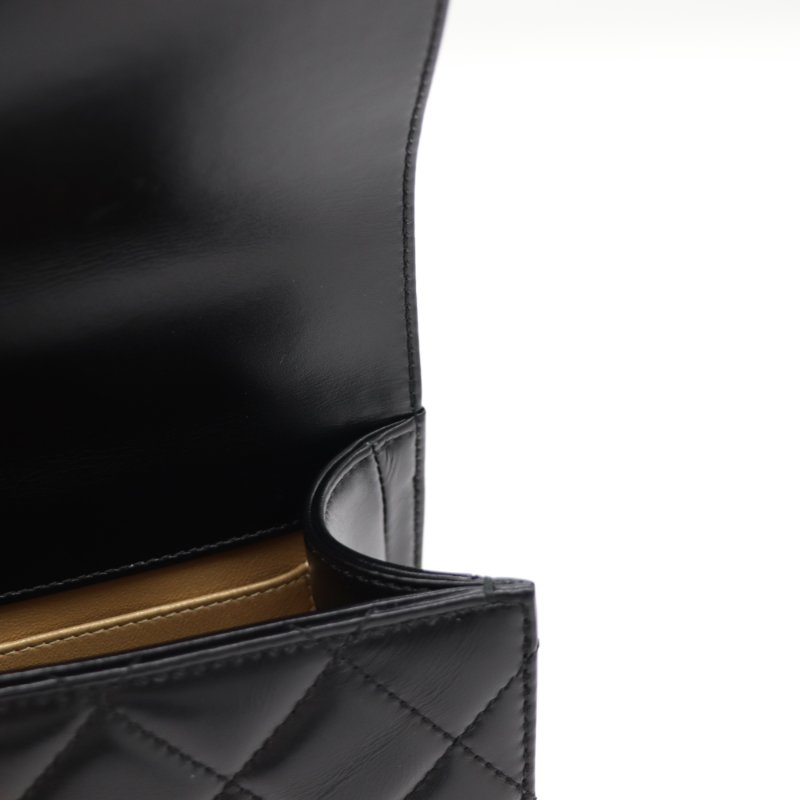 【超級新♥️包裝未拆】Chanel 香奈兒 黑色菱格紋 羊皮 雙金球 經典口蓋包 鏈條包 斜跨包-16