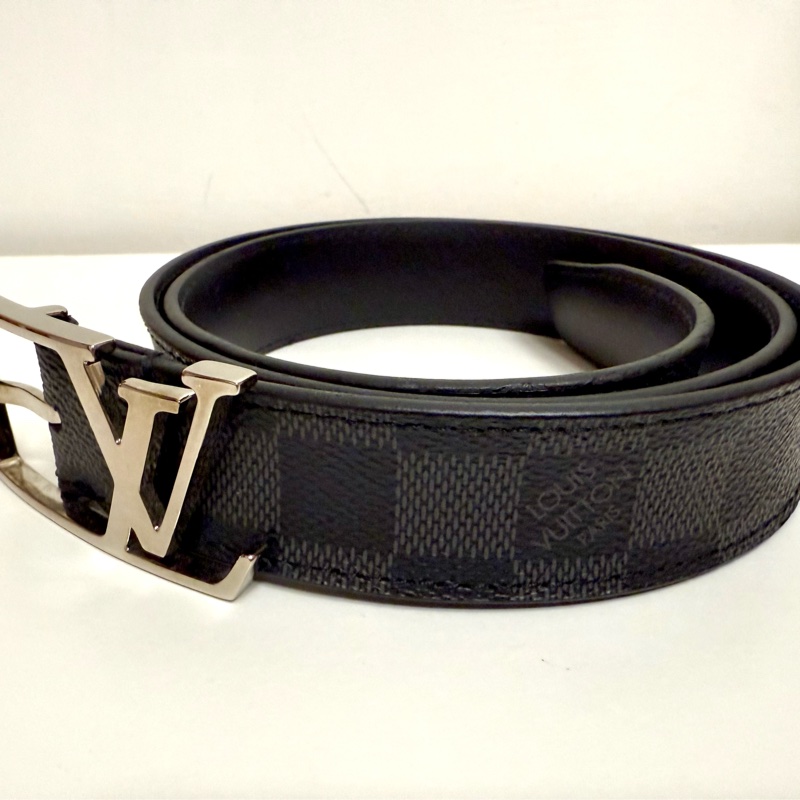 Louis Vuitton black damier belt 85 皮帶 腰帶-0