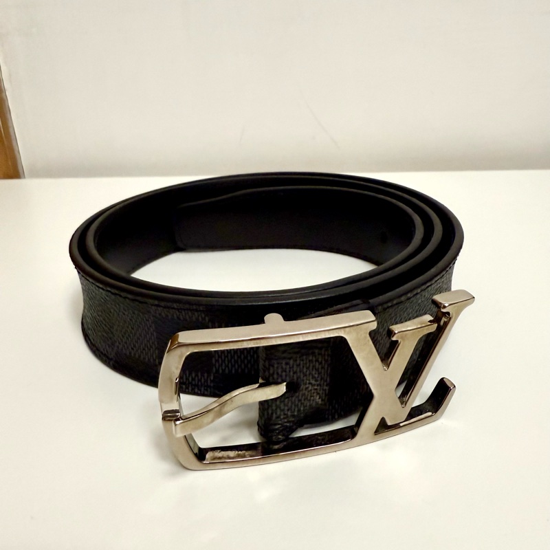 Louis Vuitton black damier belt 85 皮帶 腰帶-1
