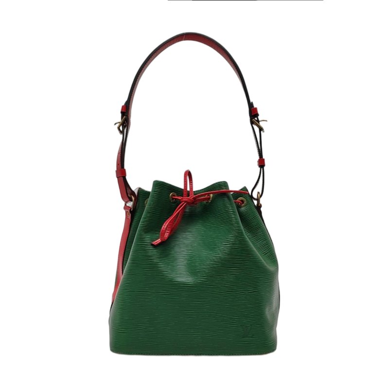 LOUIS VUITTON NÉONOÉ 中號 綠色EPI牛皮水波紋水桶包單肩包 金色五金 中古款 可拆卸肩帶-0