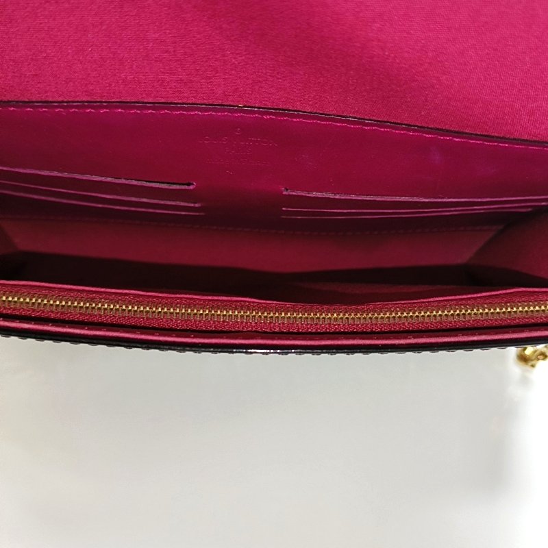 LOUIS VUITTON ANA 黑色漆皮壓花單肩包手提包 金色五金-6