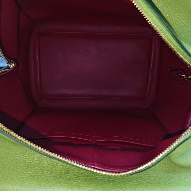 LOUIS VUITTON 綠色牛皮手提包 金色五金9.9新-6