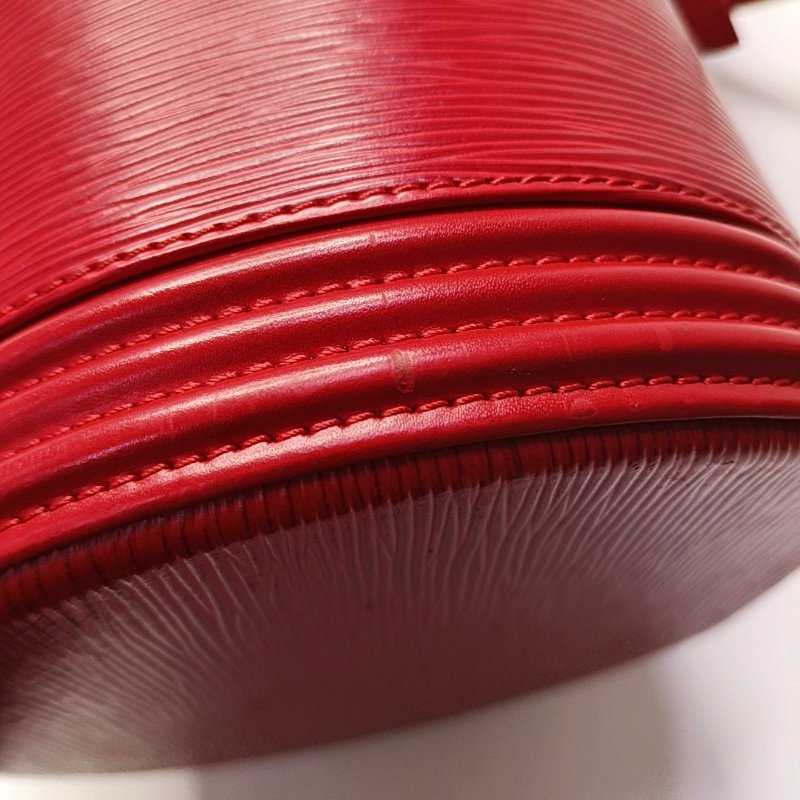 LOUIS VUITTON VINTAGE CANNES 紅色EP​​I牛皮水波紋手提包 金色五金 中古款-8