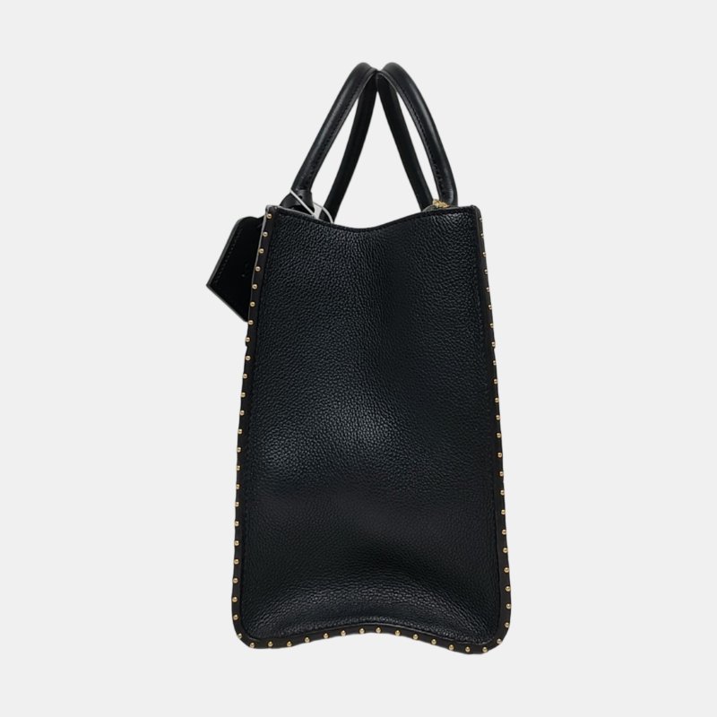 LOUIS VUITTON CITY STEAMER 中號 黑色牛皮單肩包手提包 金色五金 可拆卸肩帶-2