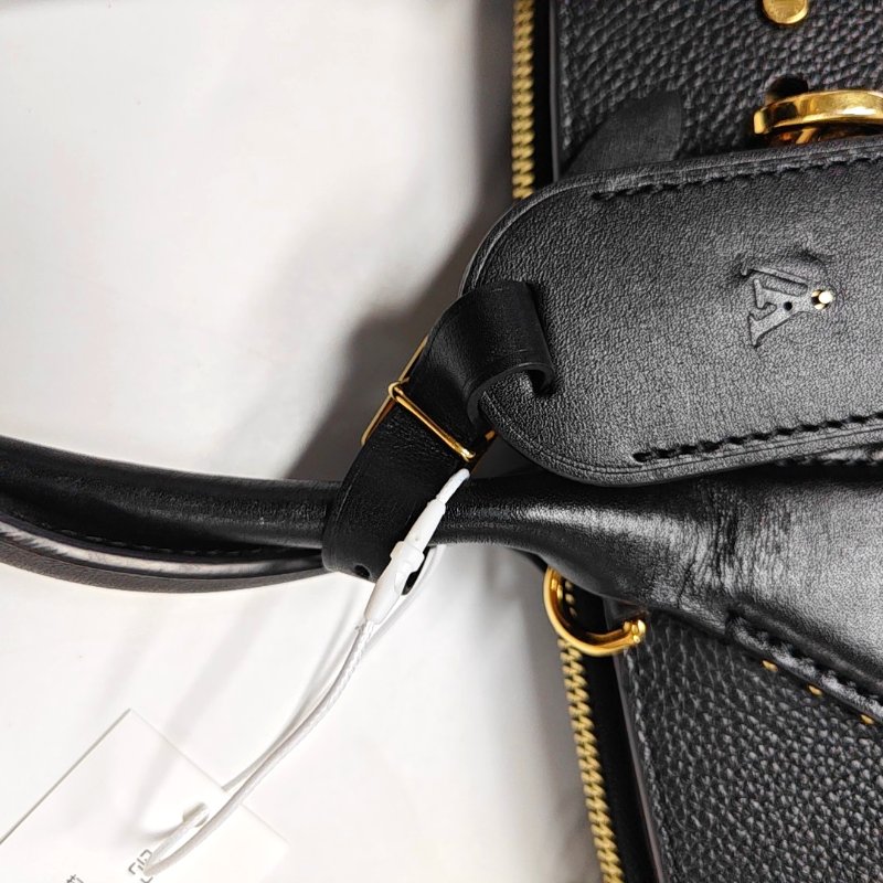 LOUIS VUITTON CITY STEAMER 中號 黑色牛皮單肩包手提包 金色五金 可拆卸肩帶-14