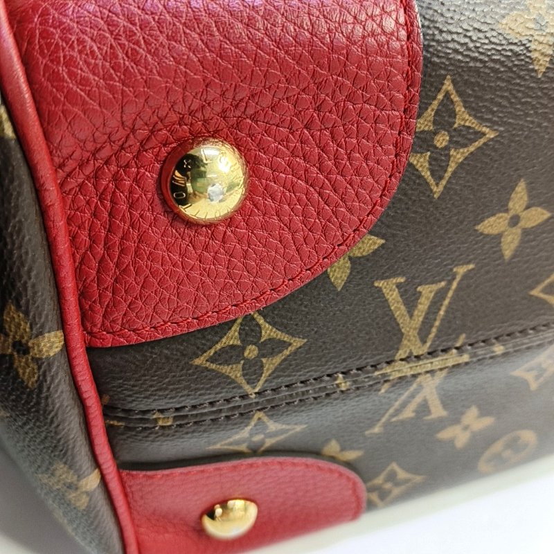 LOUIS VUITTON ESTRELA 棕色塗層帆布老花單肩包手提包 金色五金-7