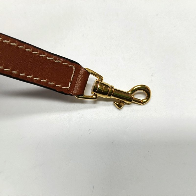 CELINE 迷你 棕色塗層帆布凱旋門肩背包斜背包 金色五金 可拆卸肩帶-8