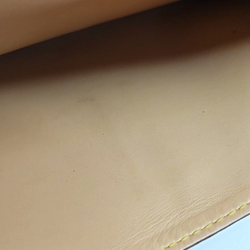 LOUIS VUITTON PORTE MONNAIE 白三彩塗層帆布老花皮夾 金色五金-16