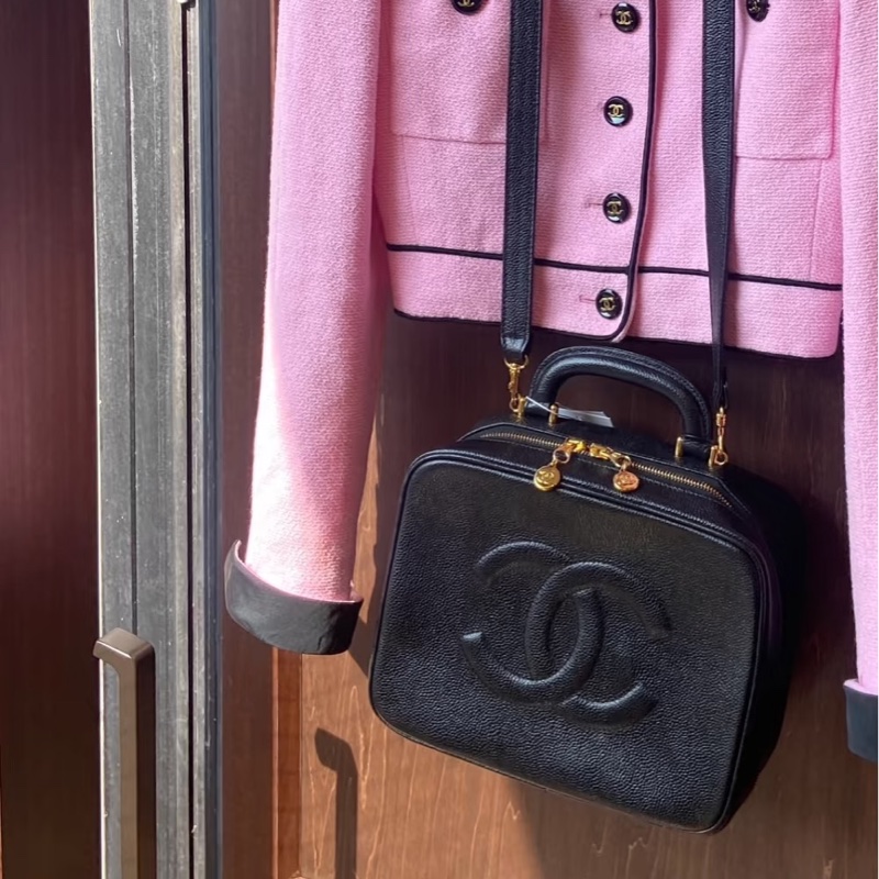 Chanel vintage vanity case 手提化妝包 醫生包 盒子包 魚子醬-2