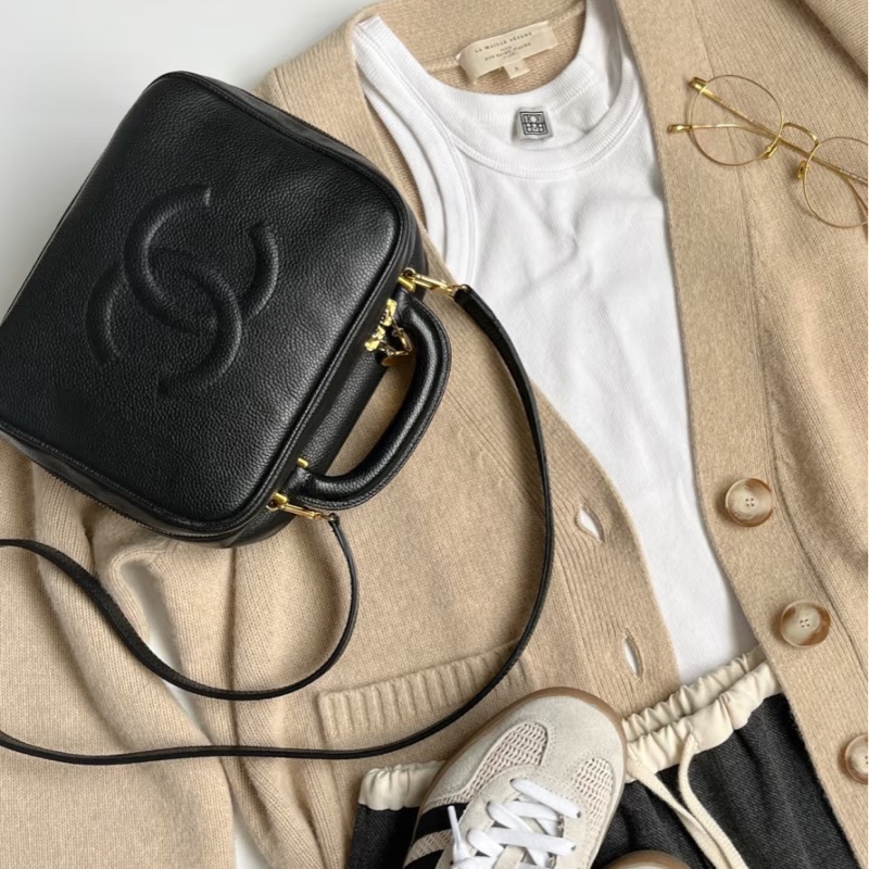 Chanel vintage vanity case 手提化妝包 醫生包 盒子包 魚子醬-3