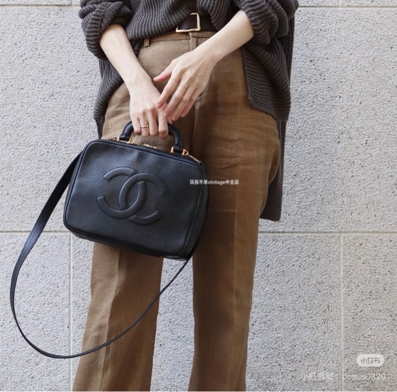 Chanel vintage vanity case 手提化妝包 醫生包 盒子包 魚子醬-4