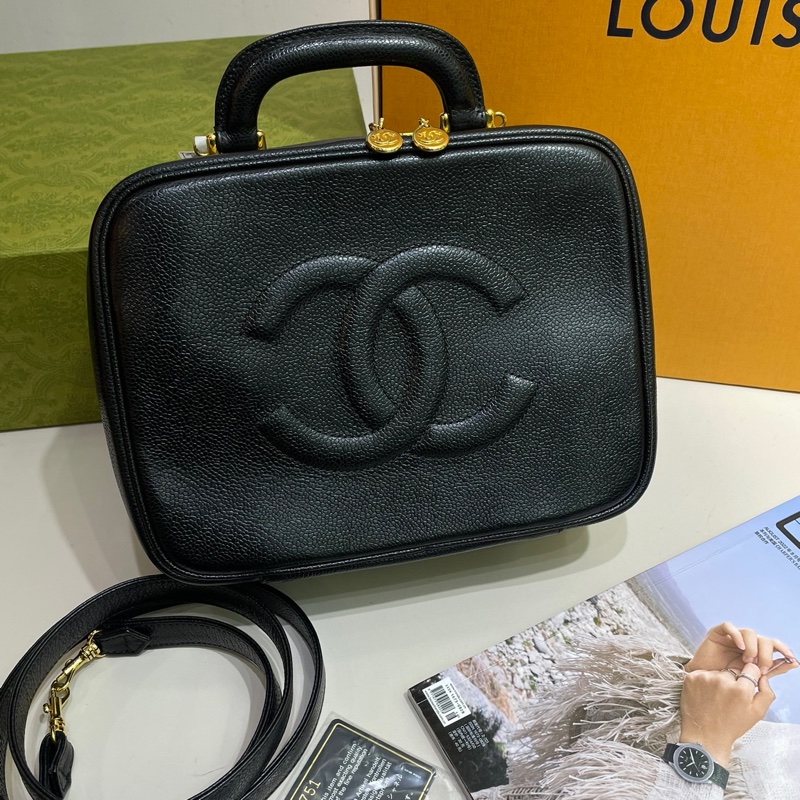 Chanel vintage vanity case 手提化妝包 醫生包 盒子包 魚子醬-5