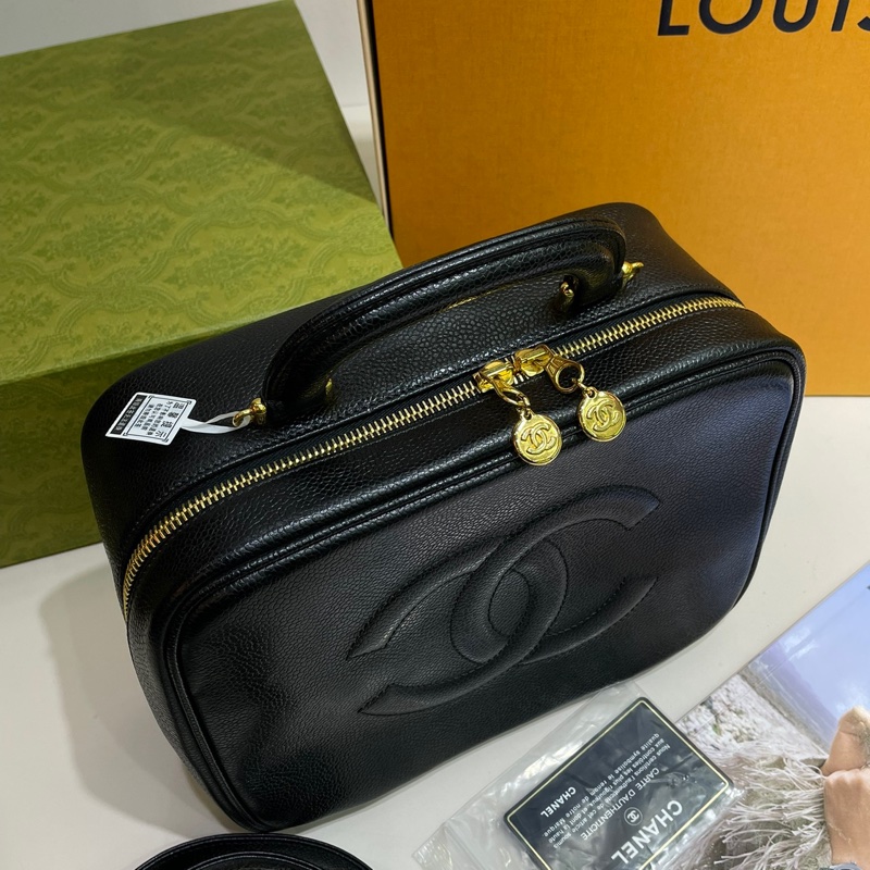 Chanel vintage vanity case 手提化妝包 醫生包 盒子包 魚子醬-7