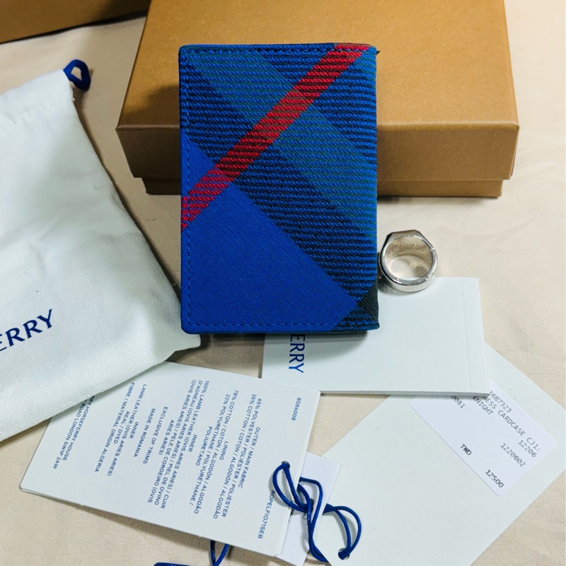 🎁全新盒裝 2024新款 Burberry 巴寶莉 騎士藍格紋 卡包/名片夾/卡夾-3