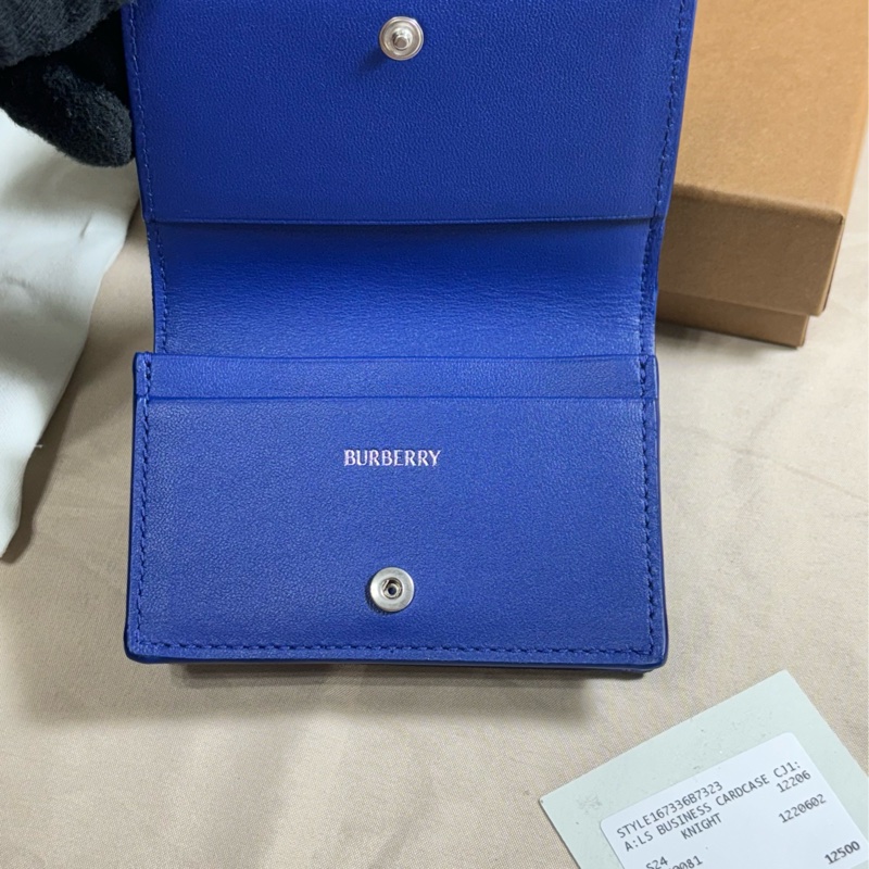 🎁全新盒裝 2024新款 Burberry 巴寶莉 騎士藍格紋 卡包/名片夾/卡夾-4