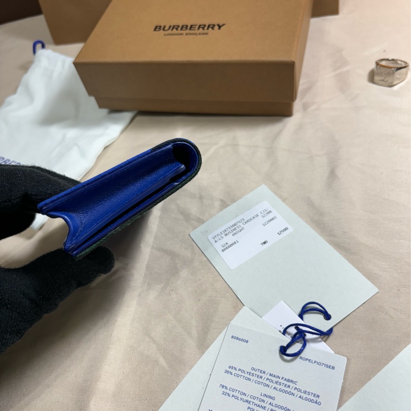 🎁全新盒裝 2024新款 Burberry 巴寶莉 騎士藍格紋 卡包/名片夾/卡夾-8