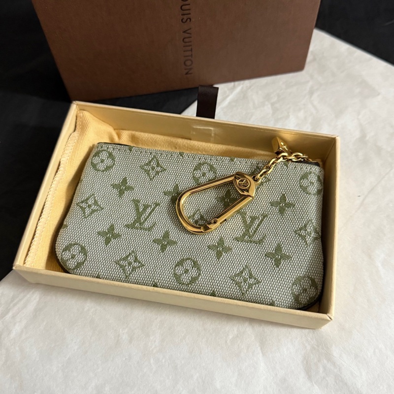 「稀有」LV 零錢鑰匙包 絕版 丹寧牛仔款 綠色-0