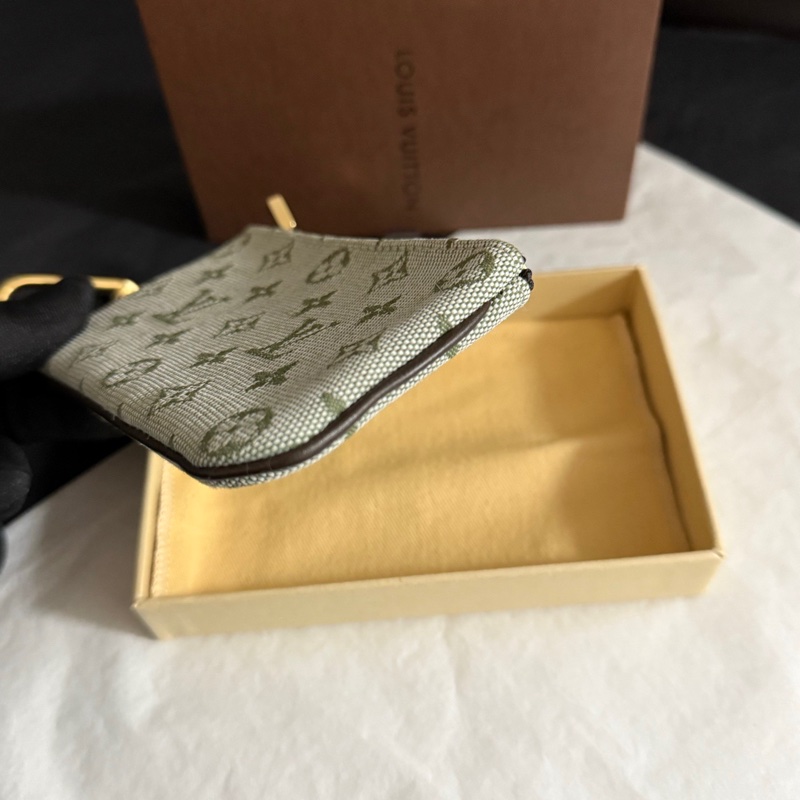 「稀有」LV 零錢鑰匙包 絕版 丹寧牛仔款 綠色-3