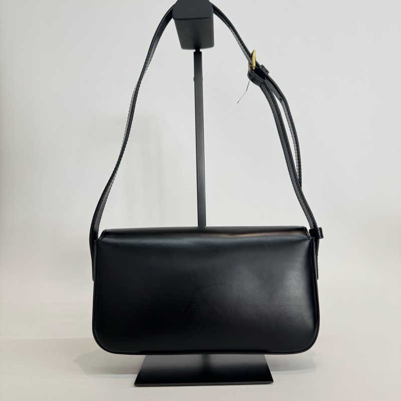 Celine TRIOMPHE 凱旋門 亮澤牛皮革 黑色金扣 肩背包 斜背包-1