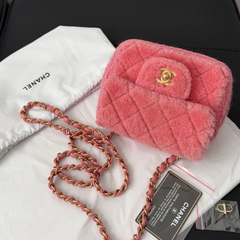 Chanel 方胖 CF17 粉色毛呢 「稀有限量款」 毛絨絨方胖-0