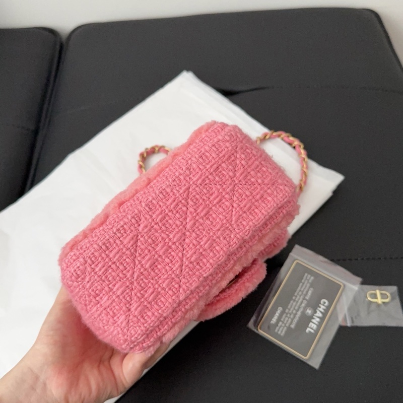 Chanel 方胖 CF17 粉色毛呢 「稀有限量款」 毛絨絨方胖-5