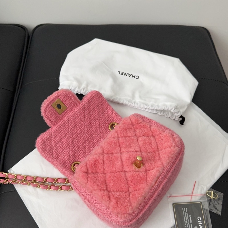Chanel 方胖 CF17 粉色毛呢 「稀有限量款」 毛絨絨方胖-7