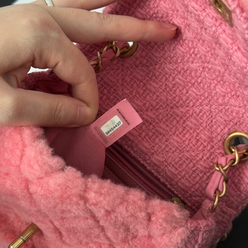 Chanel 方胖 CF17 粉色毛呢 「稀有限量款」 毛絨絨方胖-9