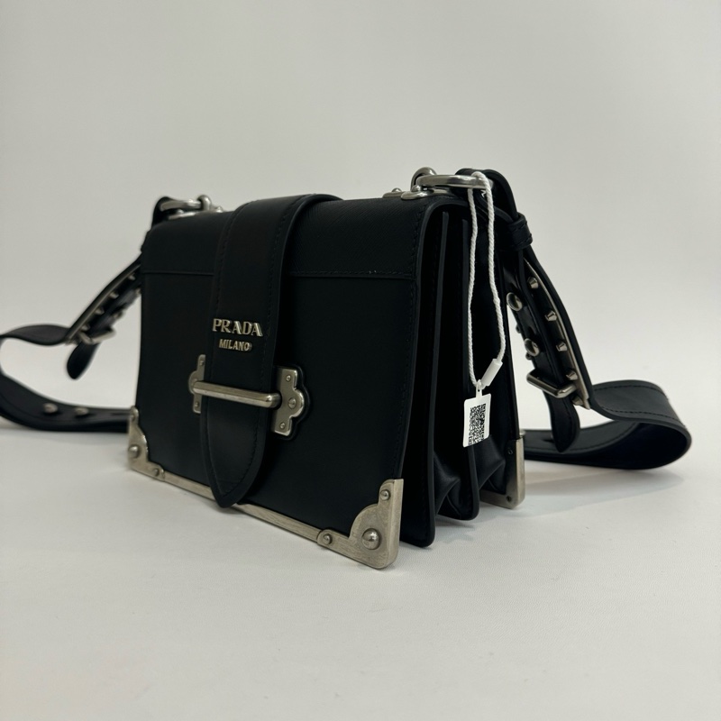 Prada Cahier 黑色牛皮斜背包肩背包-3