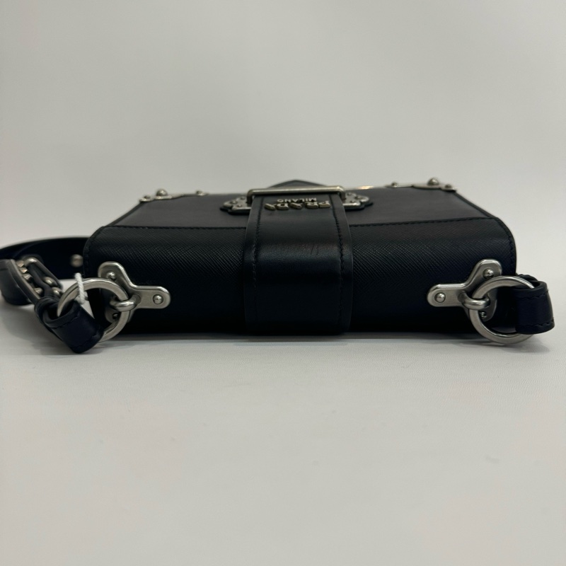 Prada Cahier 黑色牛皮斜背包肩背包-4