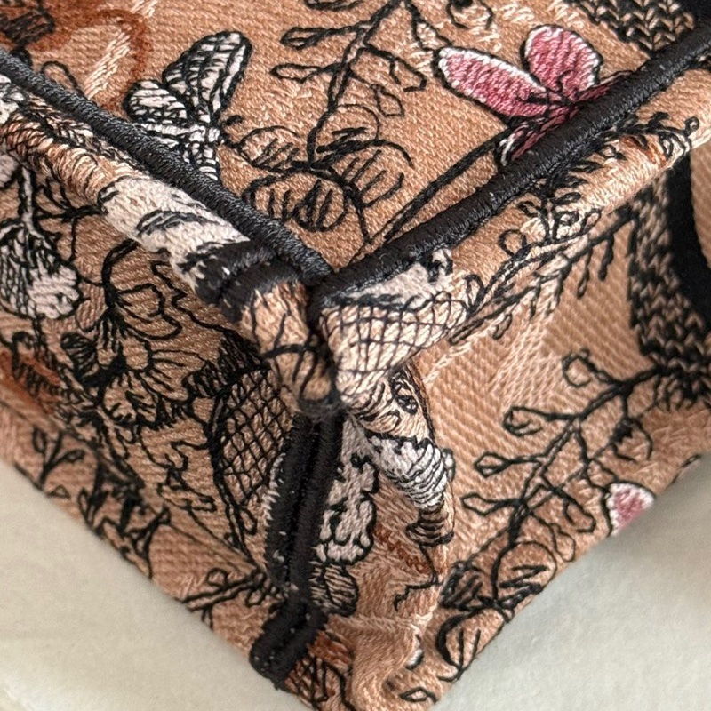 Dior mini book tote 豎版 花朵刺繡包 手提包 胭脂粉 限量版-8