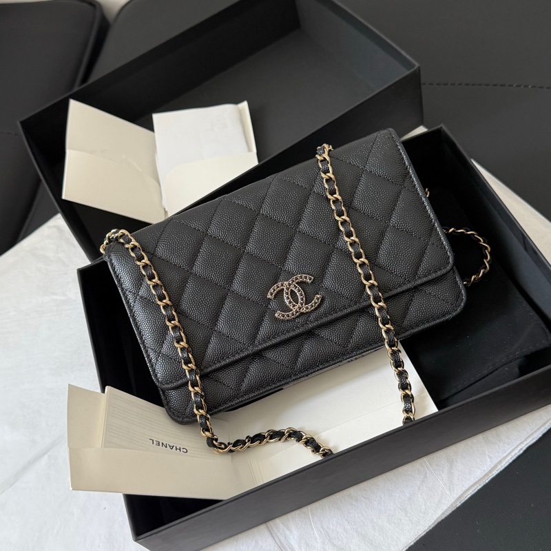 Chanel woc 荔枝皮 鑽釦✨💎晶片款-0