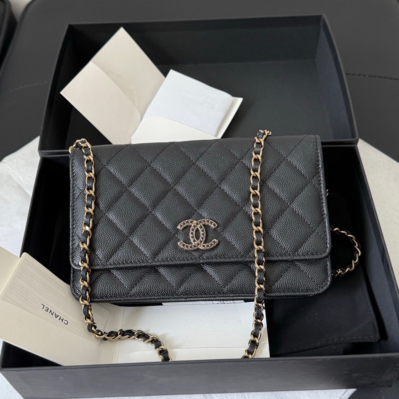 Chanel woc 荔枝皮 鑽釦✨💎晶片款-1