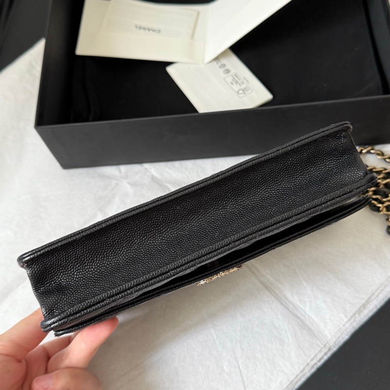 Chanel woc 荔枝皮 鑽釦✨💎晶片款-5