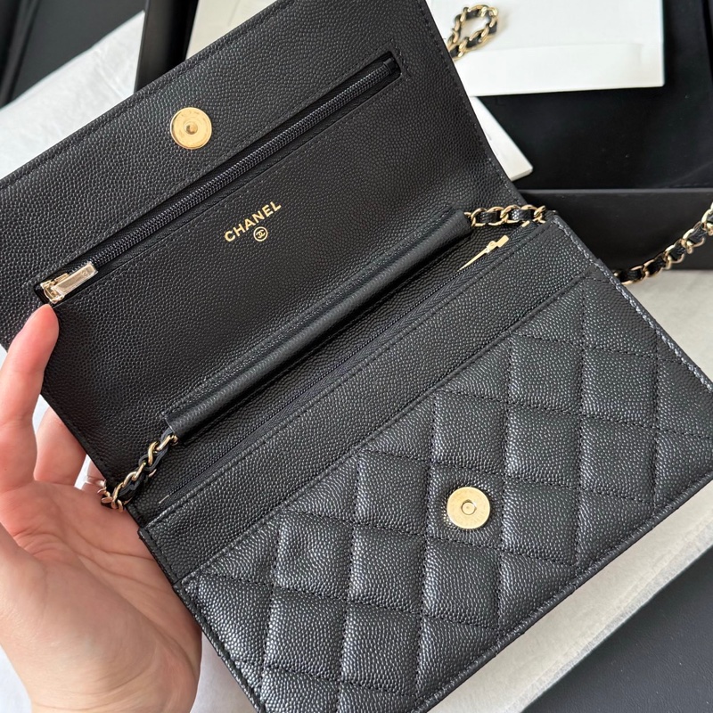 Chanel woc 荔枝皮 鑽釦✨💎晶片款-6