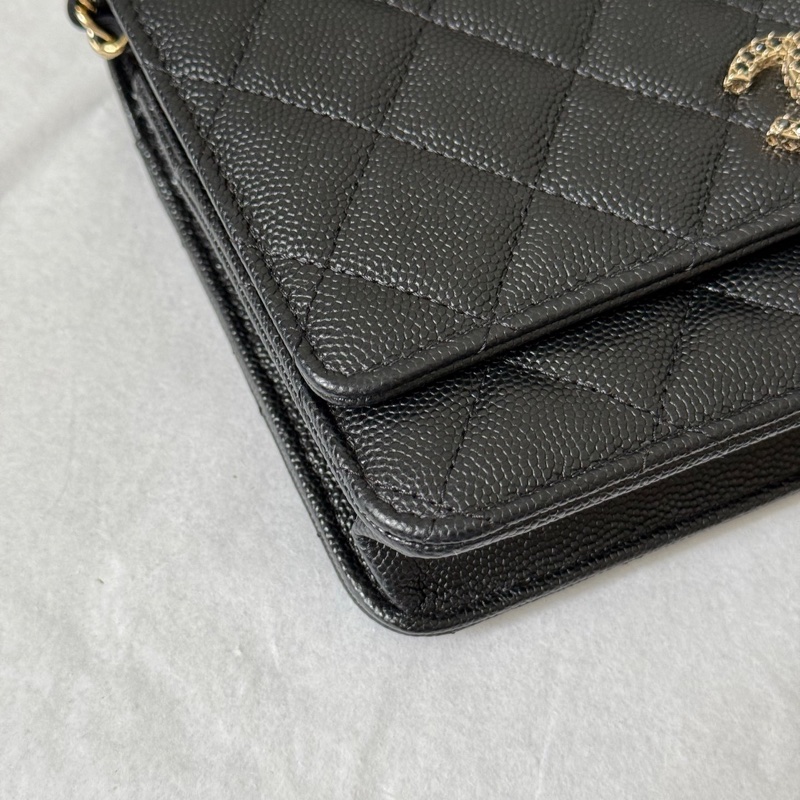 Chanel woc 荔枝皮 鑽釦✨💎晶片款-10