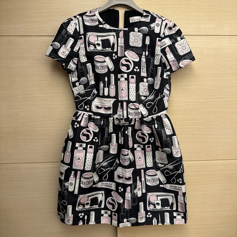 RED VALENTINO化妝品圖案洋裝-0