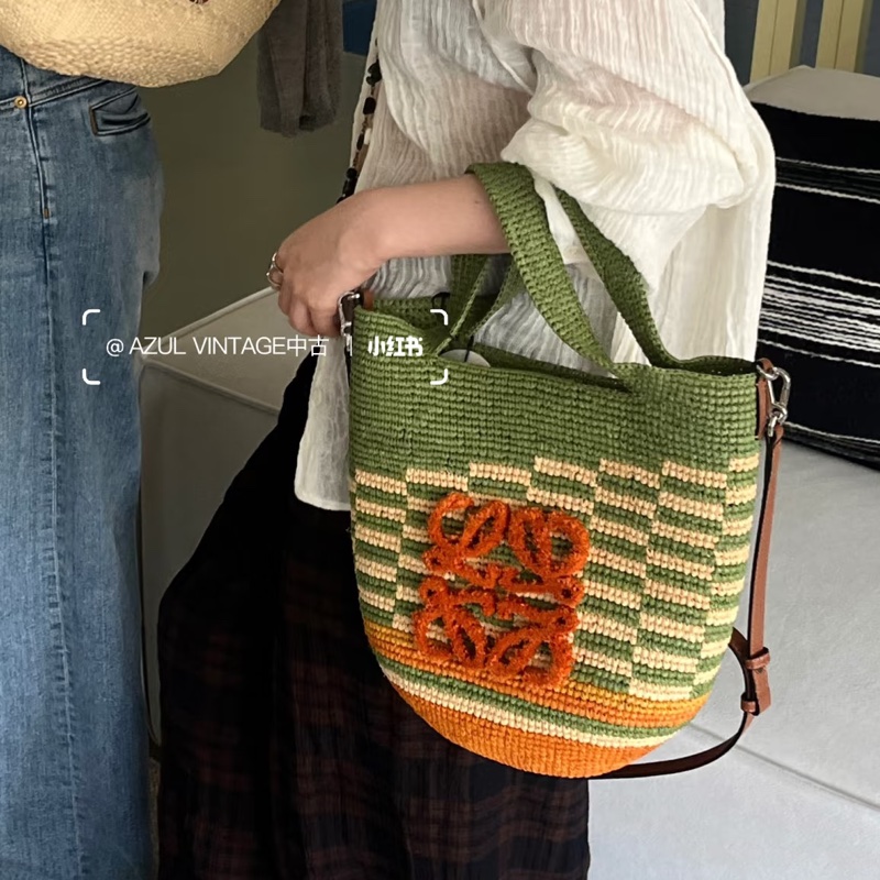 Loewe Slit 新款 草編包 斜背包 Raffia-0