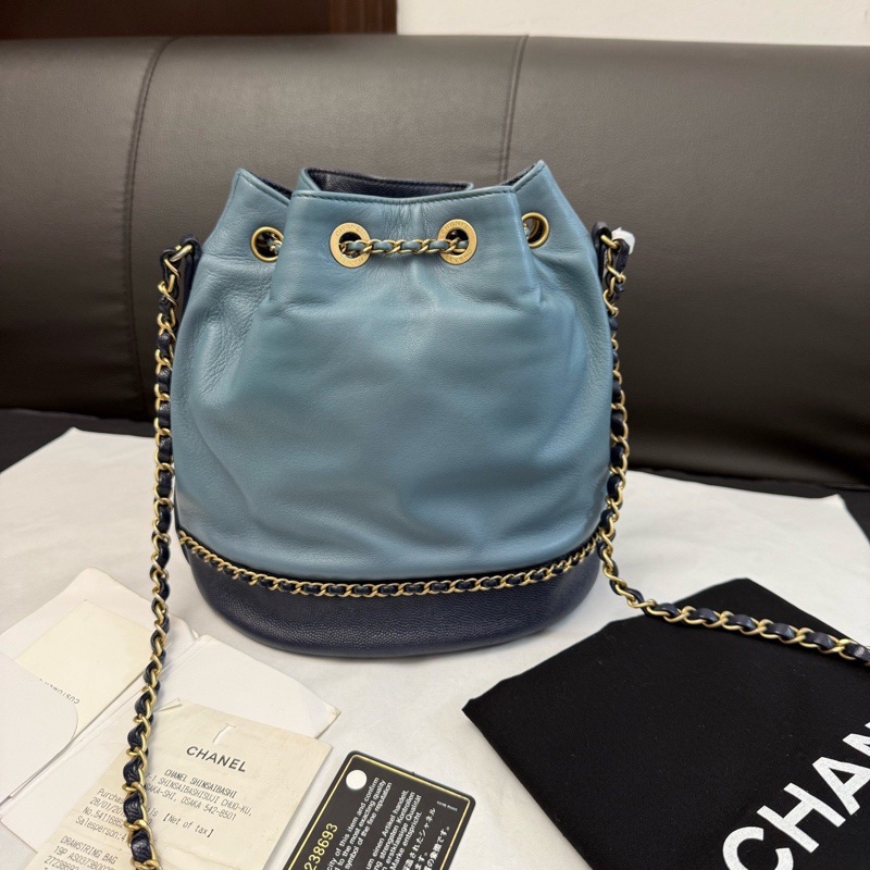 Chanel 水桶包 雙C抽繩水桶包-3