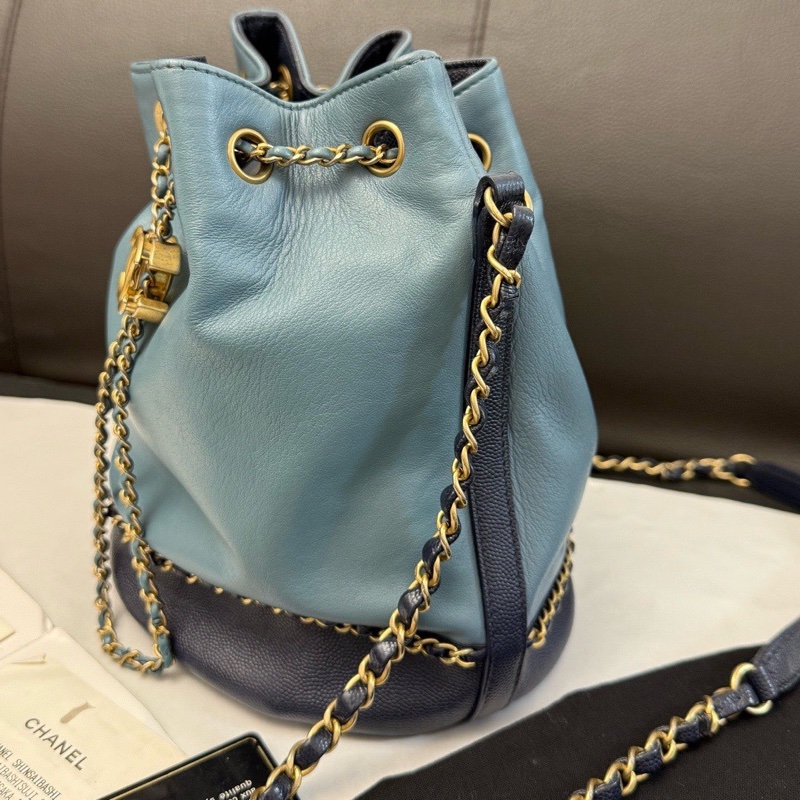 Chanel 水桶包 雙C抽繩水桶包-5