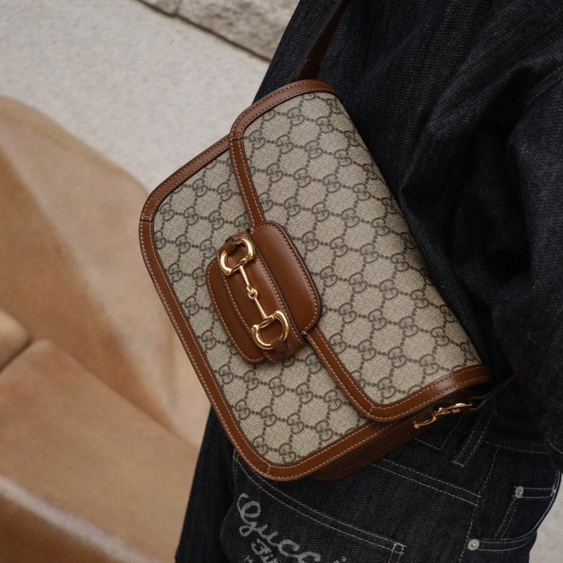 百搭明星同款😍Gucci古馳老花horsebit1955系列馬鞍包單肩斜挎包-6