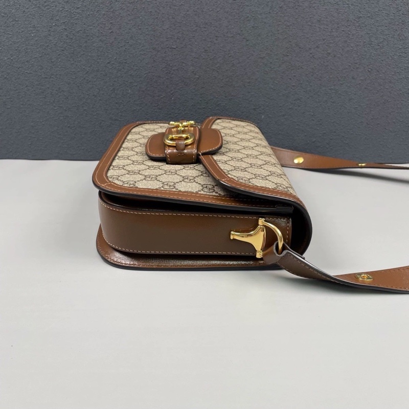 百搭明星同款😍Gucci古馳老花horsebit1955系列馬鞍包單肩斜挎包-15