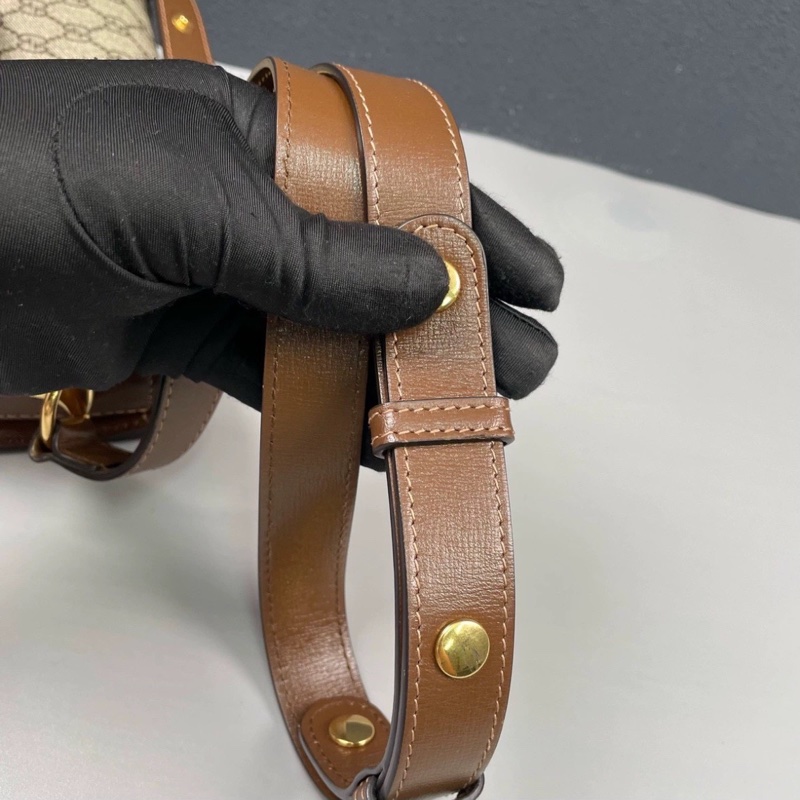 百搭明星同款😍Gucci古馳老花horsebit1955系列馬鞍包單肩斜挎包-20