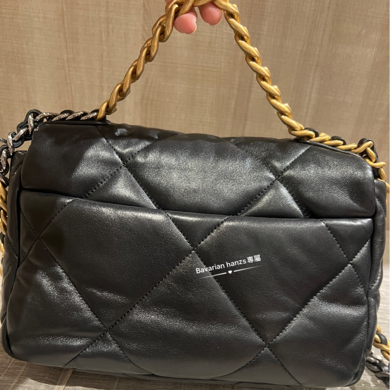 Chanel 19小號黑金-25