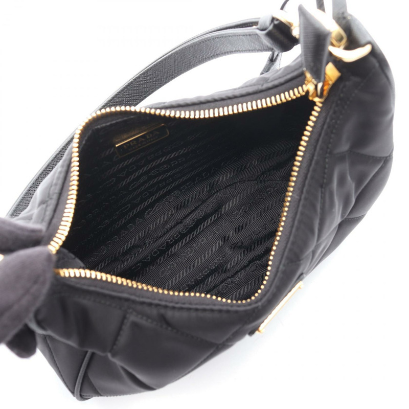 PRADA TESSUTO IMPUNTU Re-Nylo 單肩包 1BC2042AO Saffiano 皮革黑色全新-2