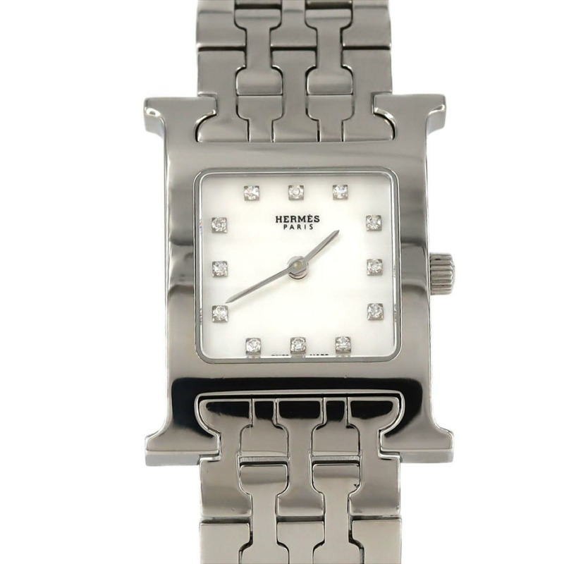 愛馬仕 H Watch 12P HH1.210 不鏽鋼石英腕錶-0