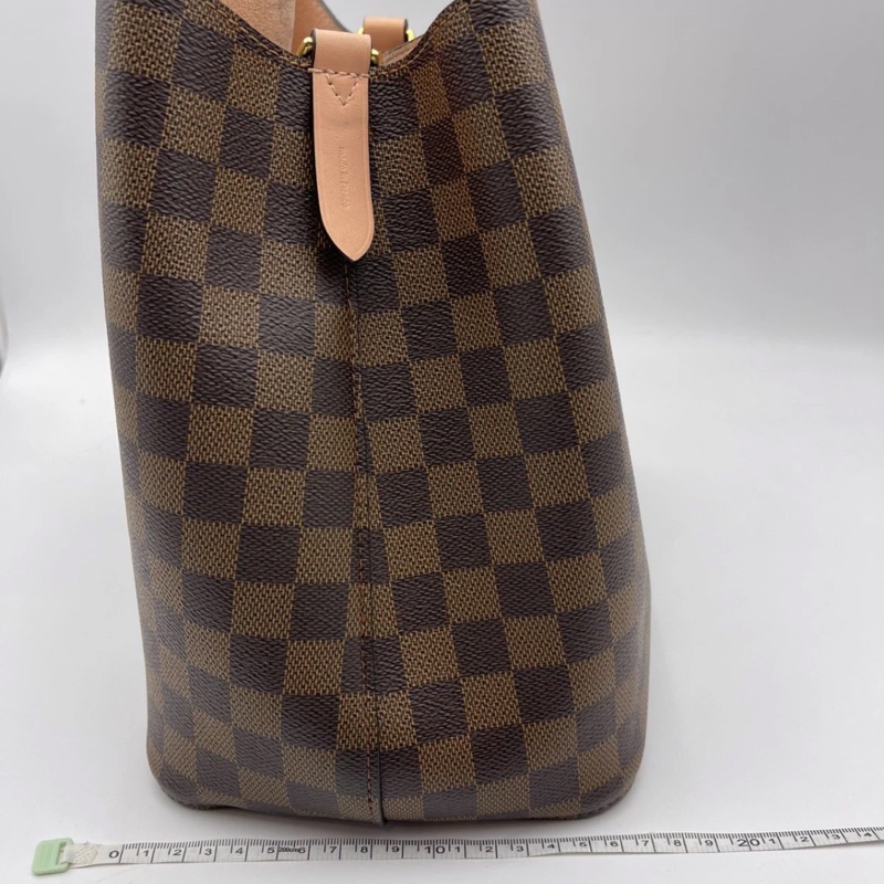 Lv 路易威登 NéoNoé 粉紅色襯裡 Damier 水桶包 棕色帆布-2