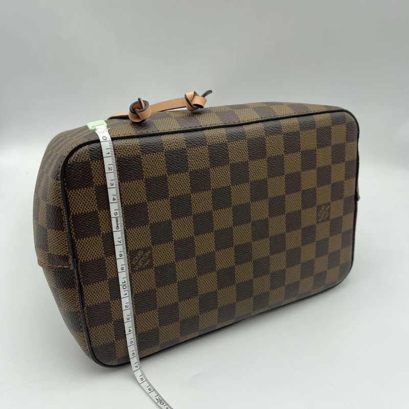 Lv 路易威登 NéoNoé 粉紅色襯裡 Damier 水桶包 棕色帆布-4